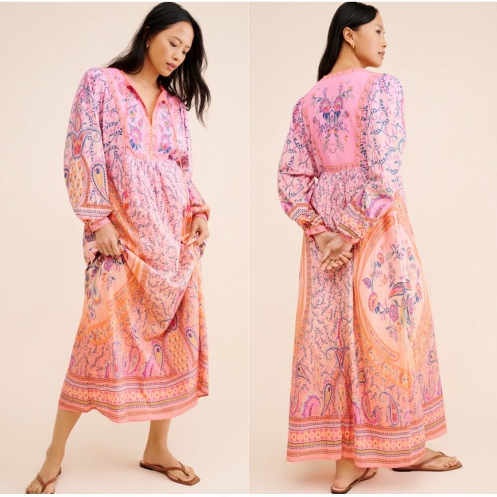 Farm Rio Mystical Winter Print Maxi Dress Size XXS Petite